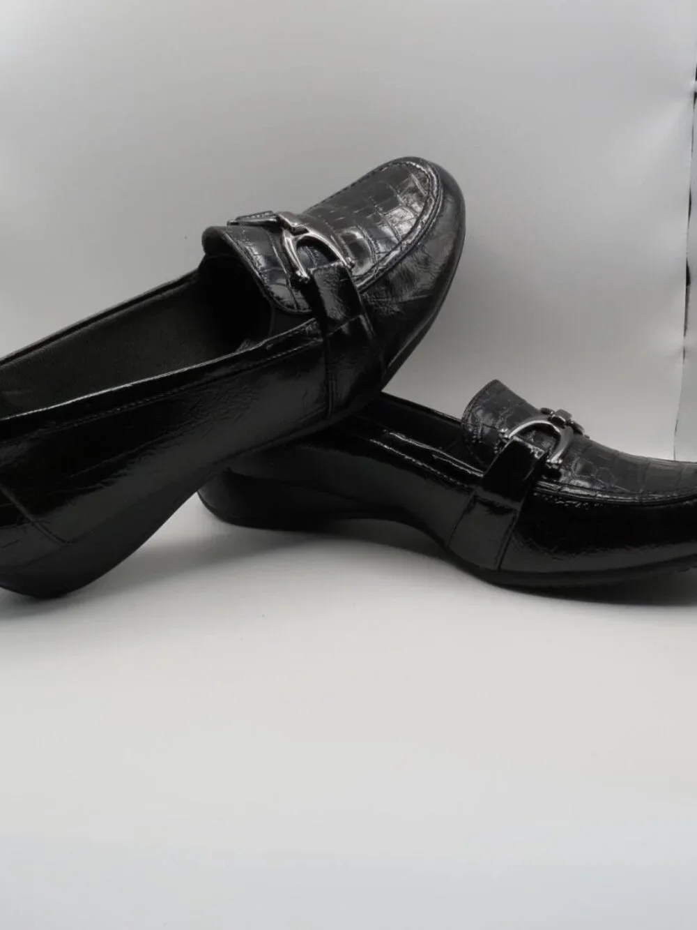 Life Stride Women's Black Loafer Dempsey Man Made Patent Leather Size 10M